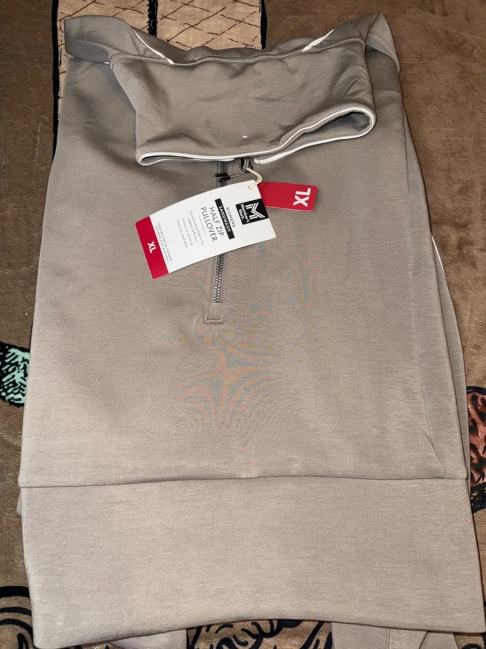 Women's Light Gray Half-Zip Pullover Hoodie NWT BUTTERY SOFT PLEASE SEE PICTURE - Picture 12 of 13